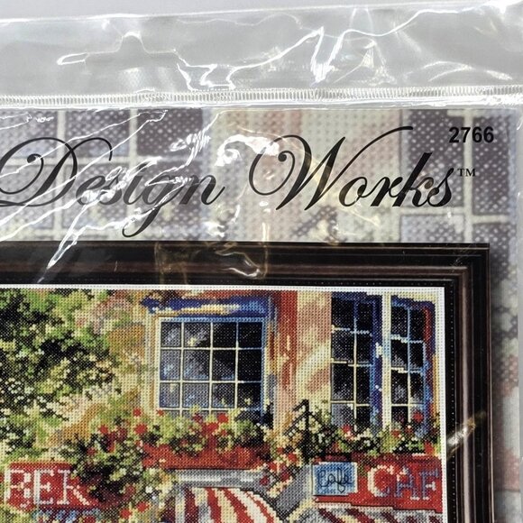 Design Works Counted Cross Stitch Kit Street Corner Cafe in the Sun by #2766 New - Picture 5 of 5